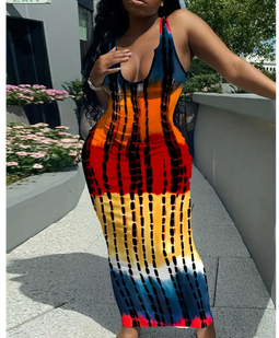 Color Block Printed Dress
