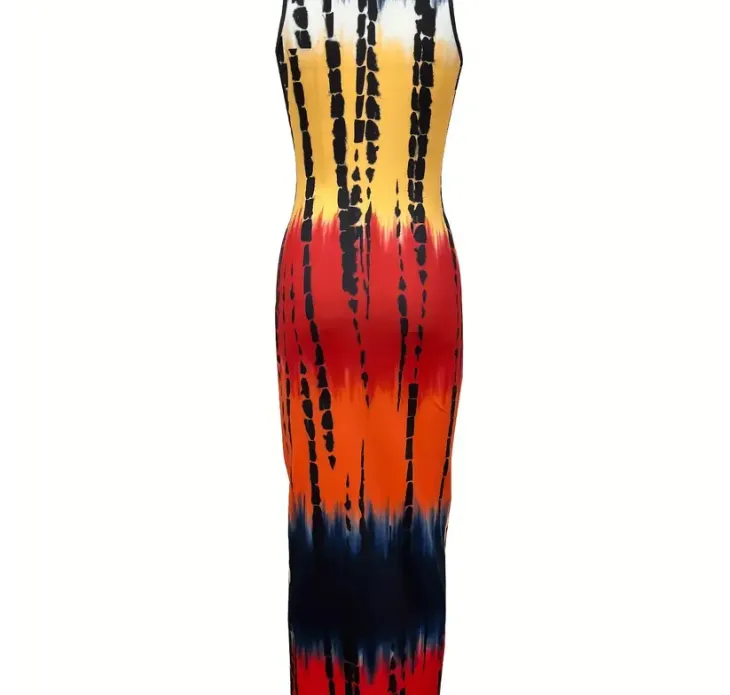 Color Block Printed Dress