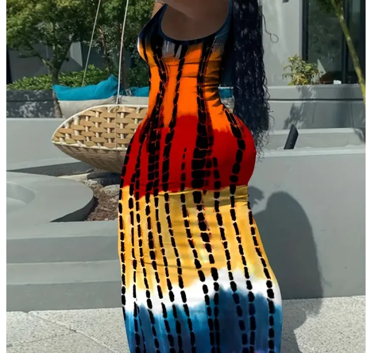Color Block Printed Dress
