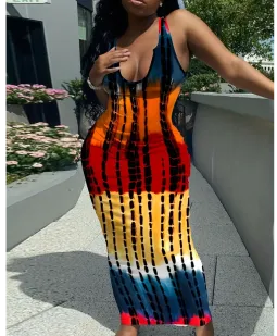 Color Block Printed Dress