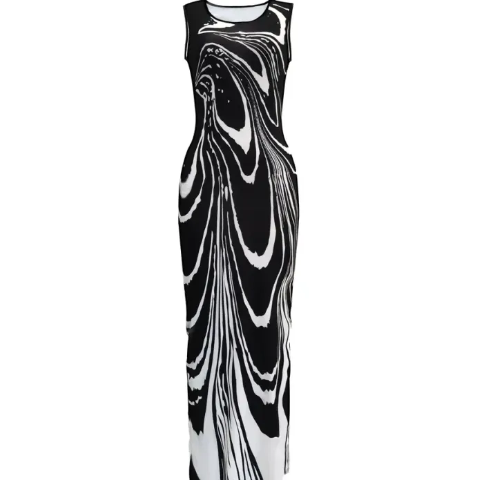 Split Crew Neck Maxi Dress