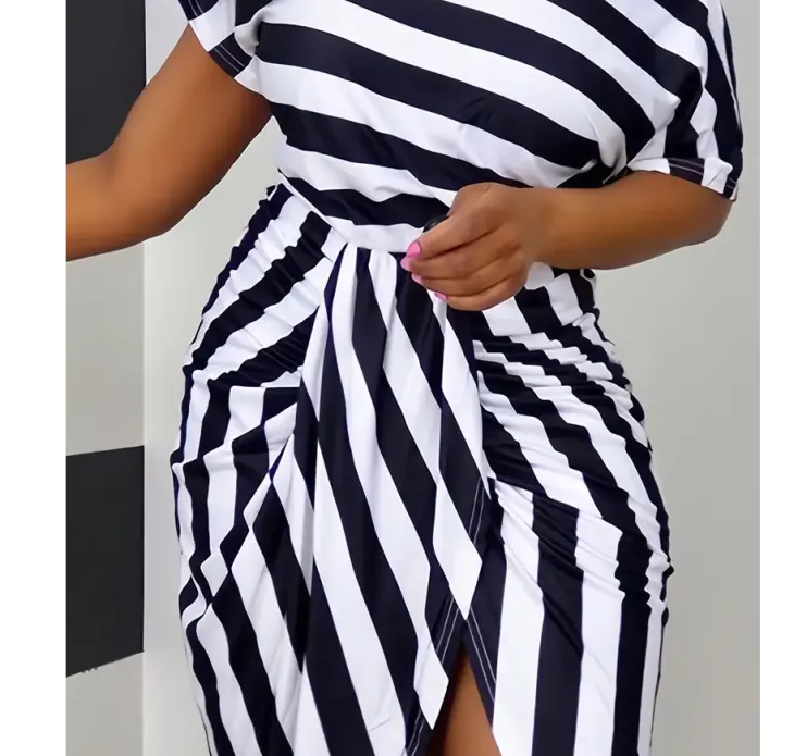 Casual Asymmetrical Short Sleeve Dress