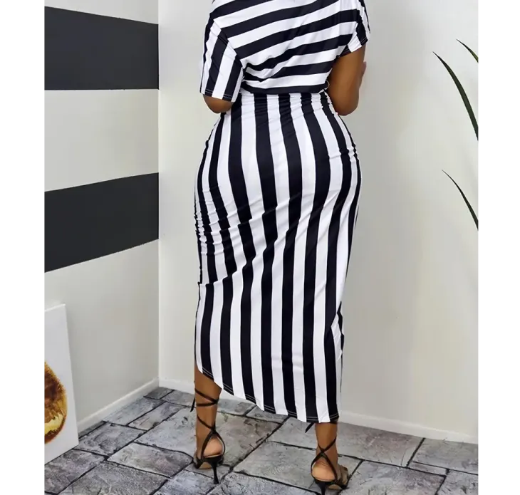 Casual Asymmetrical Short Sleeve Dress