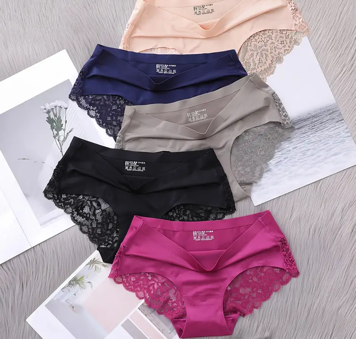 5pcs Contrast Lace Briefs