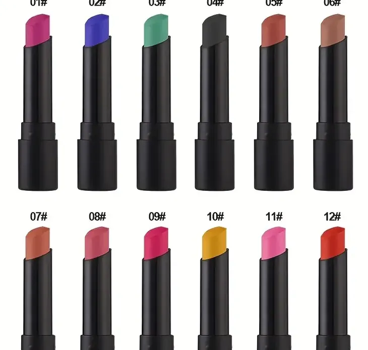 12 colors Long-Lasting and Waterproof Matte Lipstick